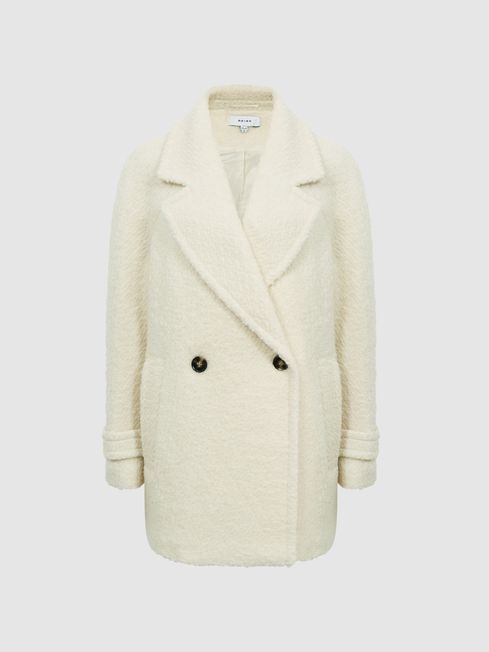 Short Wool Blend Boucle Teddy Coat | Reiss (UK)