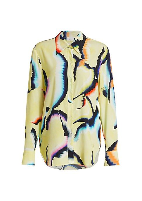 A.L.C. Women's Jayne Silk-Blend Shirt - Yellow Multi - Size 12 | Saks Fifth Avenue