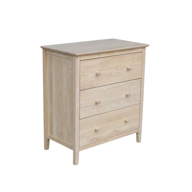 International Concepts Unfinished Maple 3-Drawer Chest Lowes.com | Lowe's