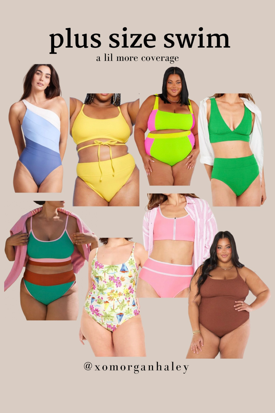 Plus size swim bikinis and one pieces with more coverage! Summersalt sizing - 18. Mumu - XXL. Old navy - XL. Target - 1X top and X bottom  beach riot - 1X is just a little big on me in the top. 

#LTKstyletip #LTKplussize #LTKswim