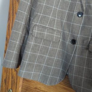 A New Day Plaid Women's Button-Front Tan / Cream Blazer Office Boss Babe Size 10 | Poshmark