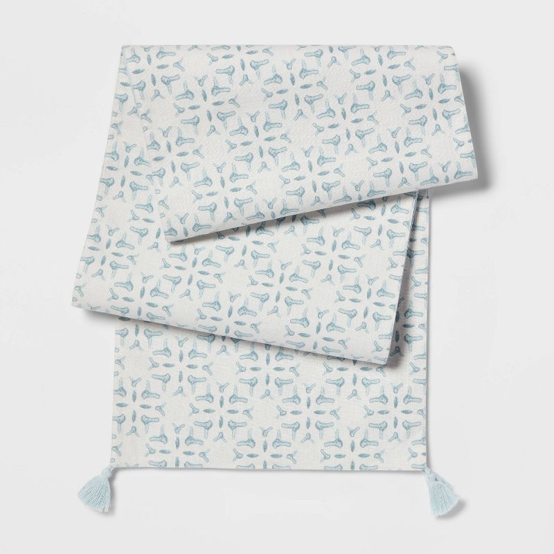 Cotton Slub Table Runner with Tassels Blue - Threshold™ | Target