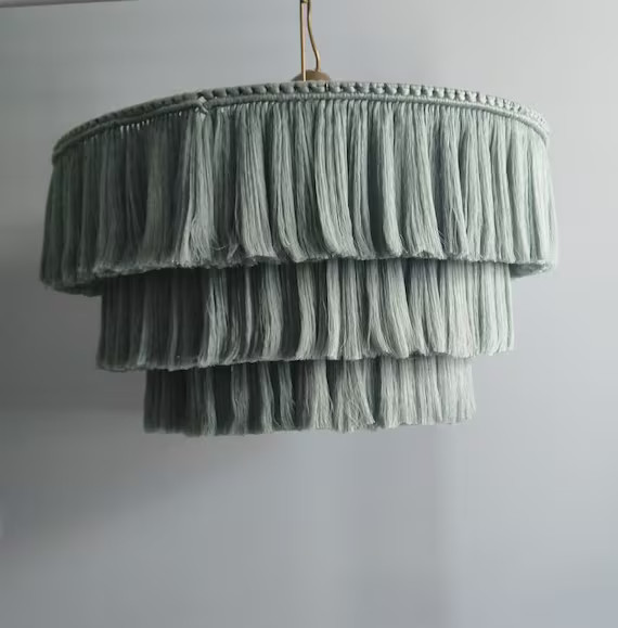 Boho light. Fringe Chandelier Tassel Lamp Shade 60 cm width | Etsy | Etsy (UK)