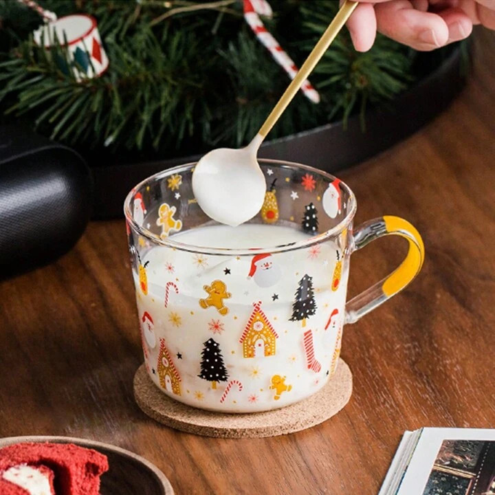 TrendsHeat Resistant Glass Cup With Scale, Christmas Gift Cup | SHEIN