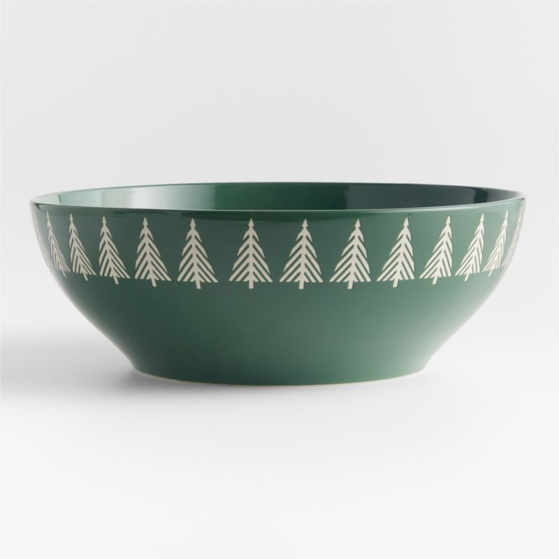 Green Forest Christmas Tree Serving Bowl | Crate & Barrel | Crate & Barrel
