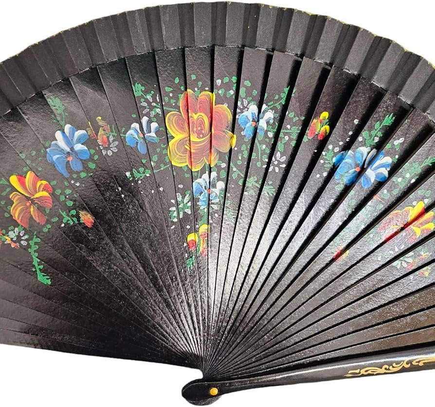 CLGIFT Floral Vintage Spanish Folding Fan Doubled-Side Flower Wood Fan for Wedding Party Decor/Da... | Amazon (US)