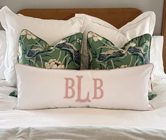 Large Monogram Applique Pillow Cover-embroidered | Etsy | Etsy (US)