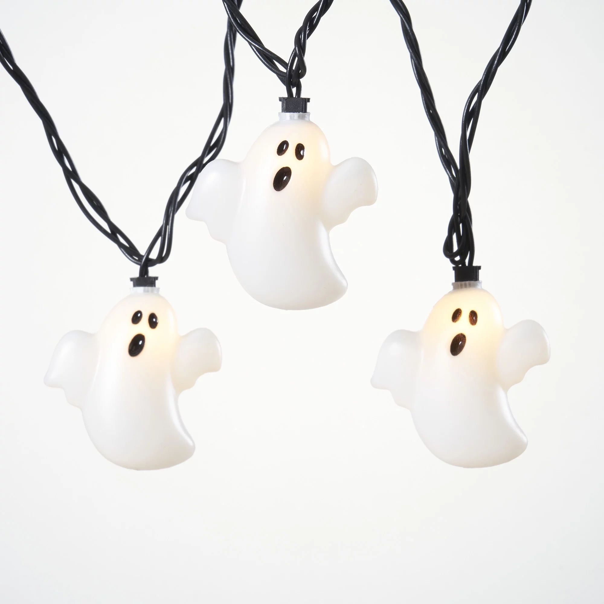Way to Celebrate Halloween 10-Count Indoor Outdoor White Ghost Lights, with 10 Clear Mini Lights,... | Walmart (US)