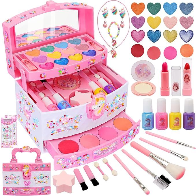 Toys for Girls,Washable Real Kids-Makeup-Kit-for-Girl,Toddler-Toys for 3 4 5 6 7 8 9 10 11 12 Yea... | Amazon (US)