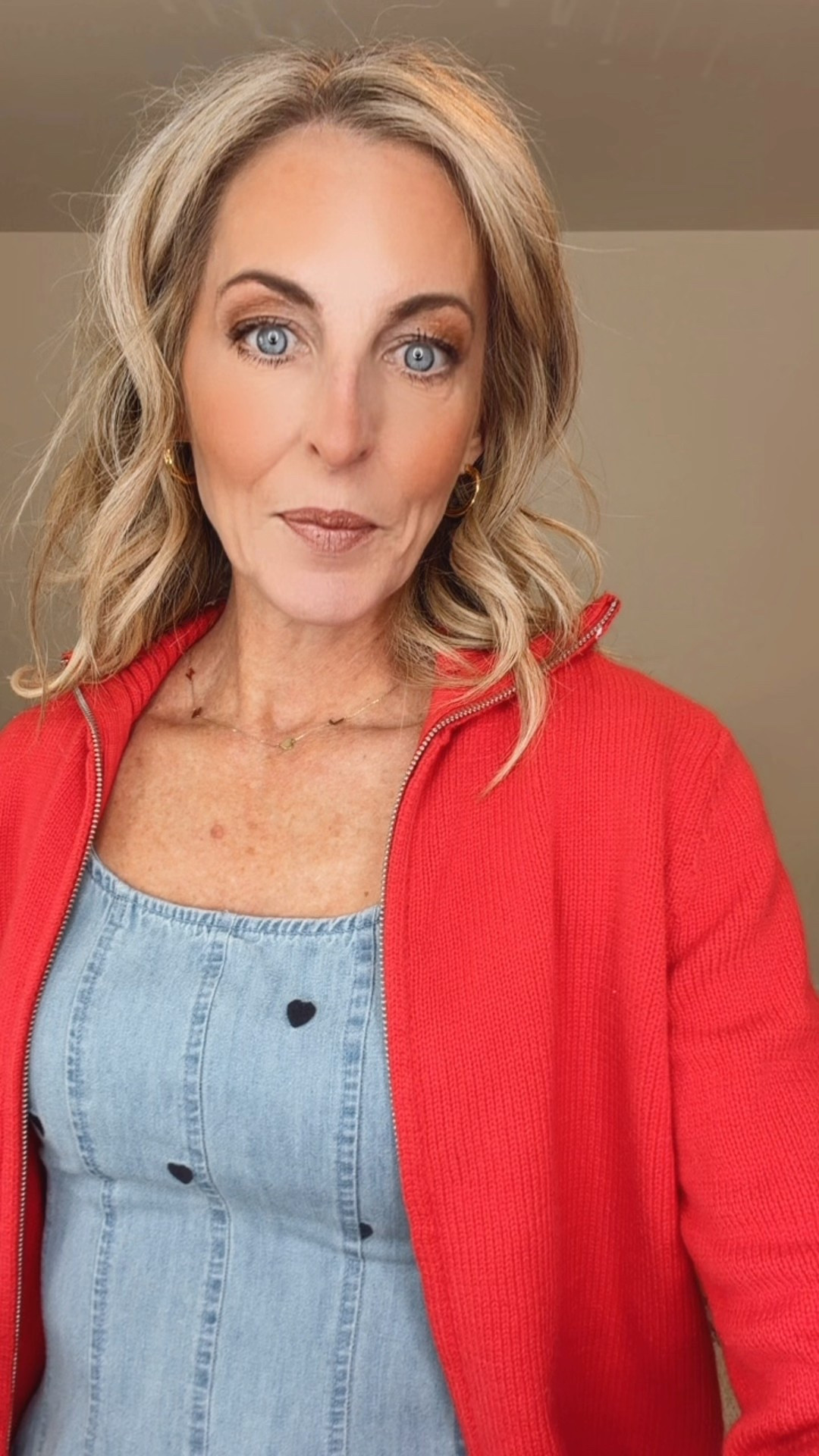 Another reason I love Walmart dresses—the details. This sleeveless denim midi gives total J.Crew for less energy with sweet embroidered heart accents and a breezy, paneled silhouette that’s both flattering and feminine. Soft, easy denim you can dress up or down without overthinking it. $34. Wearing a size 0.