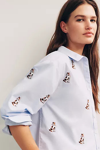 Shrunken Bennet 100% Linen Buttondown Shirt | Anthropologie (US)