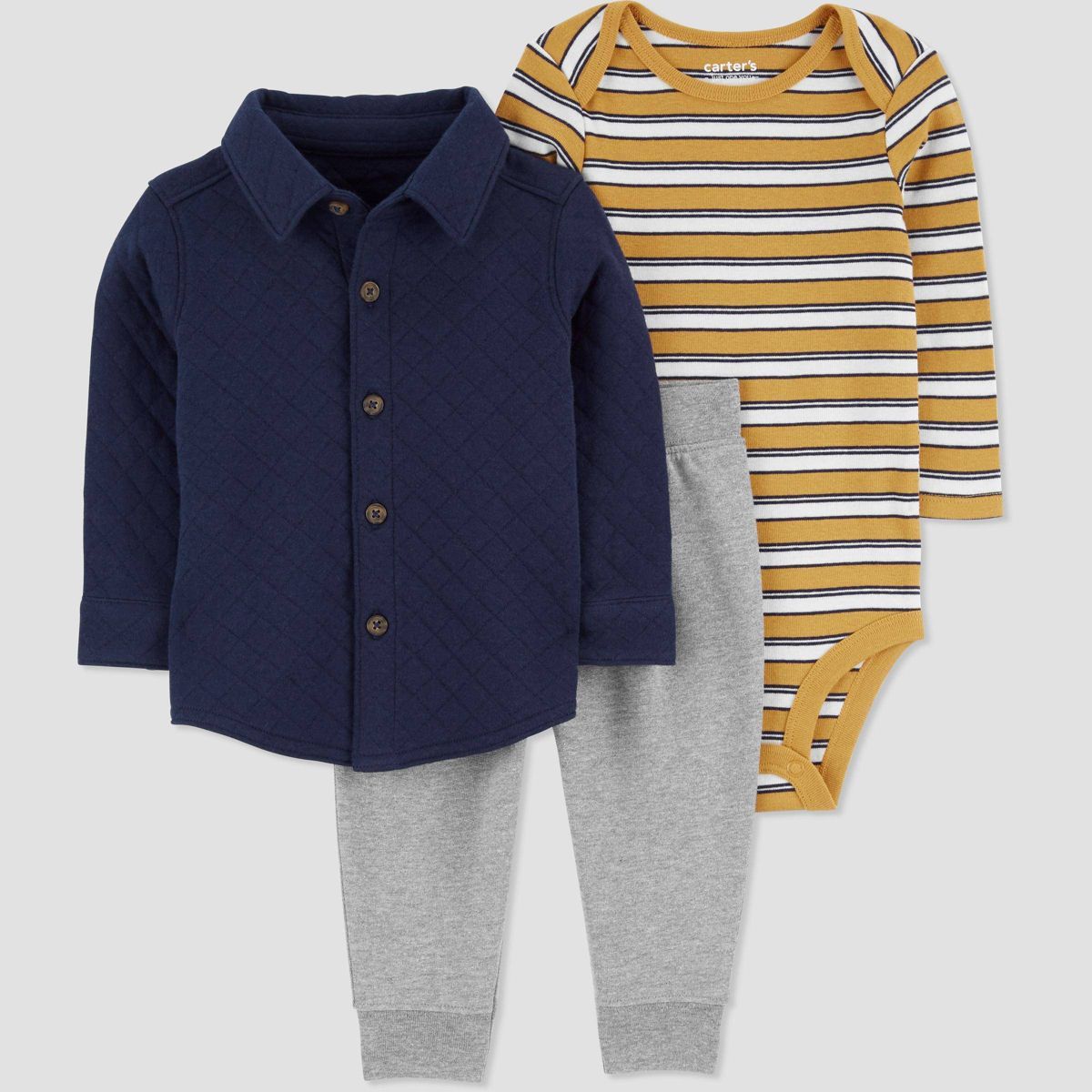 Carter's Just One You® Baby Boys' Striped Top & Bottom Set - Brown | Target
