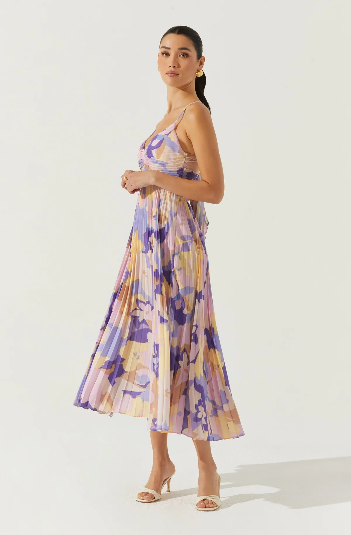 Blythe Floral Plisse Midi Dress | ASTR The Label (US)