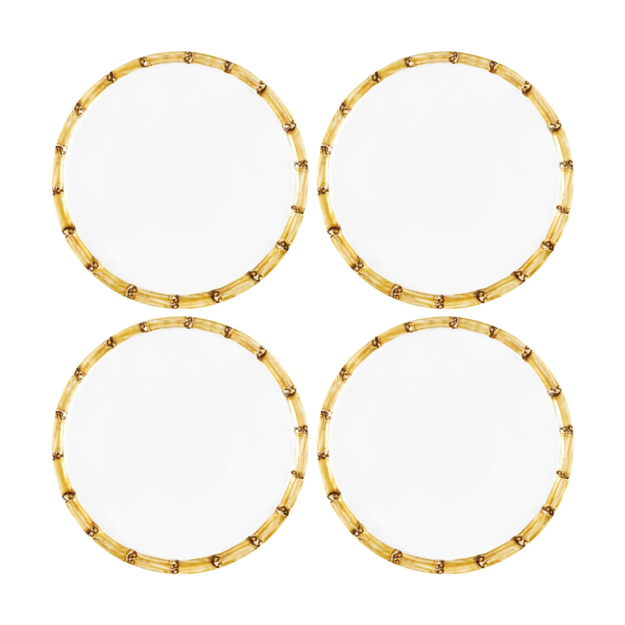 Gourmet Art 4-Piece Bamboo Heavyweight and Durable Melamine 6 Inch Plate, for Indoors Outdoors Us... | Walmart (US)