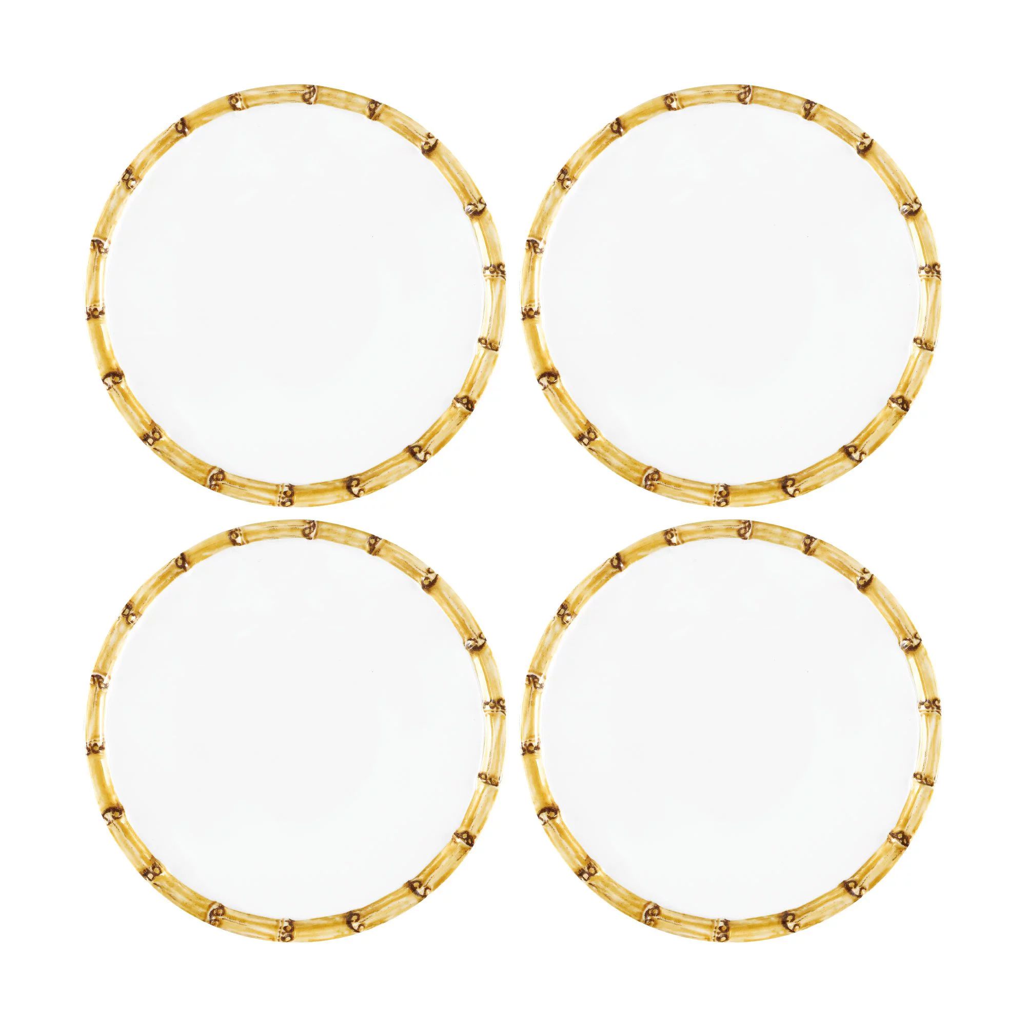 Gourmet Art 4-Piece Bamboo Heavyweight and Durable Melamine 6 Inch Plate, for Indoors Outdoors Us... | Walmart (US)