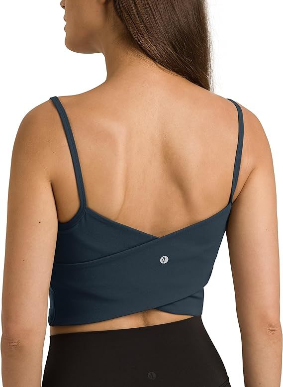 Colorfulkoala Women's Dreamlux Cross-Back Sports Bra Medium Support Longline Yoga Top with Remova... | Amazon (US)