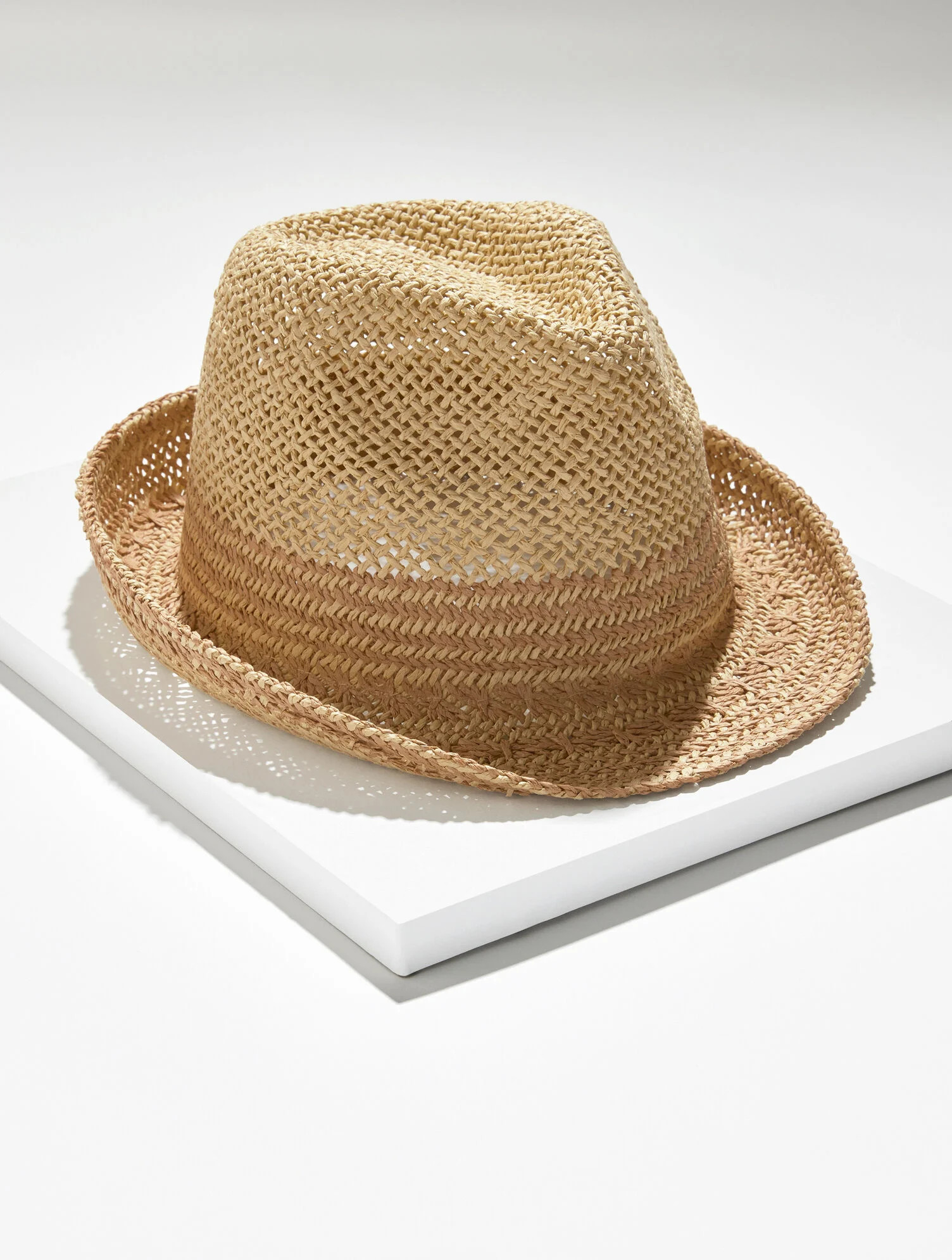 Two-Tone Woven Fedora | Talbots