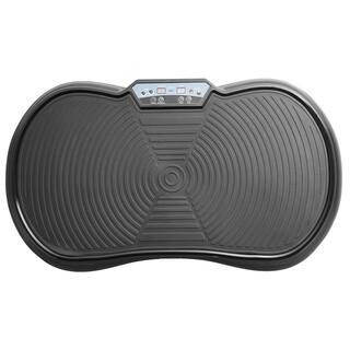 Black vibration plate exercise machine. Full-body vibrating platform with resistance bands for home workouts | The Home Depot