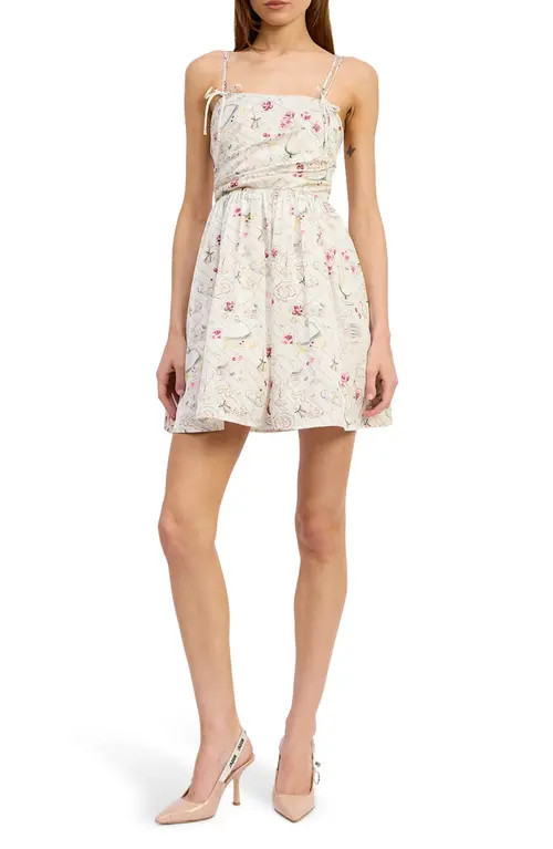 En Saison Dinner Party Floral Minidress in Ivory Pink Multi at Nordstrom, Size Small | Nordstrom