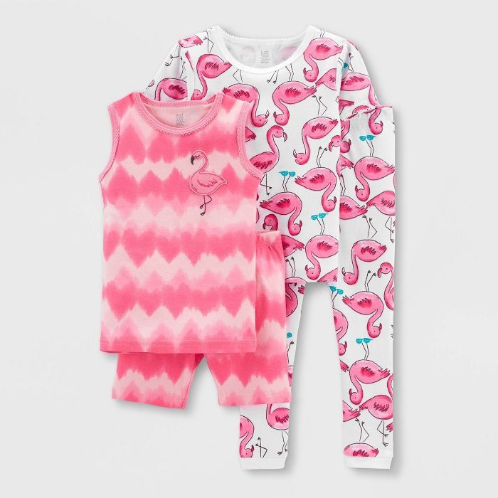 Toddler Girls' 4pc Flamingo Pajama Set - Just One You® made by carter's Pink/White | Target