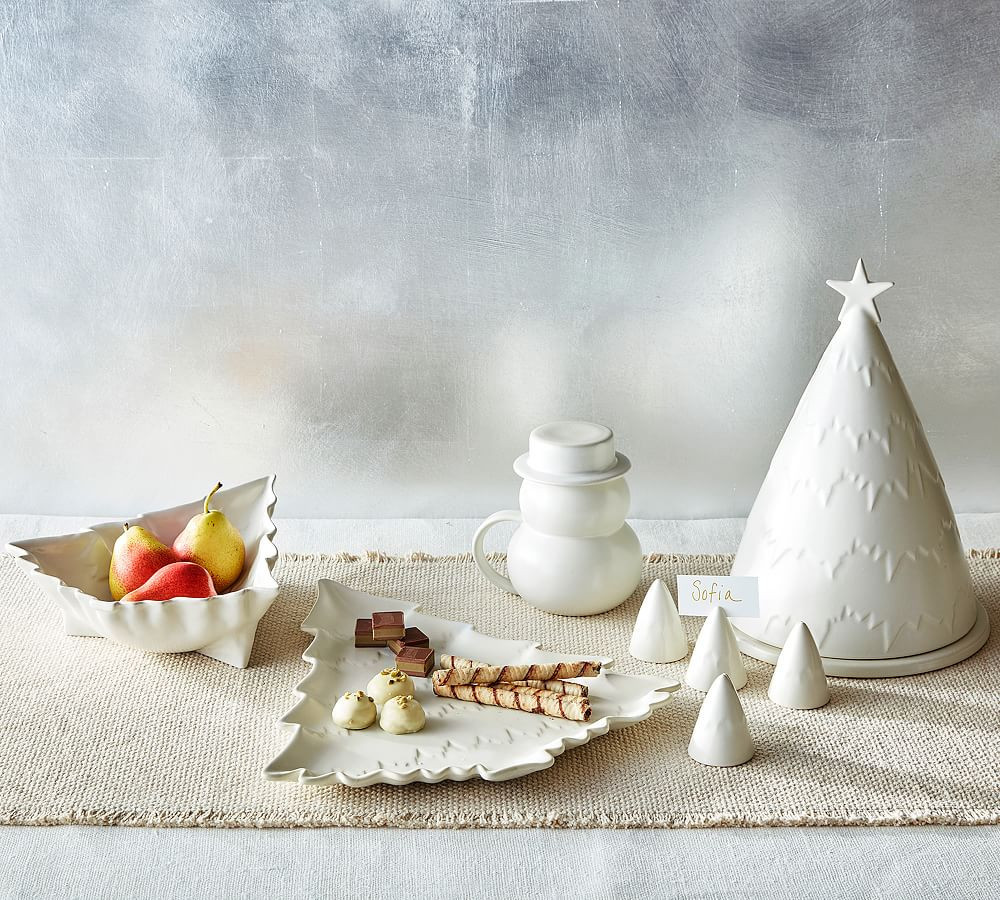 Snowman Shaped Stoneware Lidded Mugs | Pottery Barn (US)