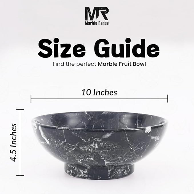 Radicaln Marble Fruit Bowl For Kitchen Counter Black 10" Inch Handmade Candy Bowl, Ideal Decorati... | Amazon (US)