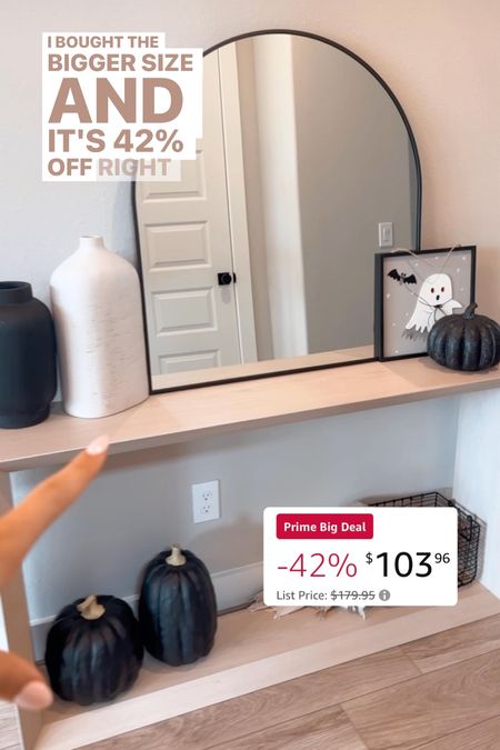 This arched mirror I just bought is 42% off and is the perfect touch to this entry way table #amazon #amazonprime

#LTKsalealert #LTKxPrime #LTKhome
