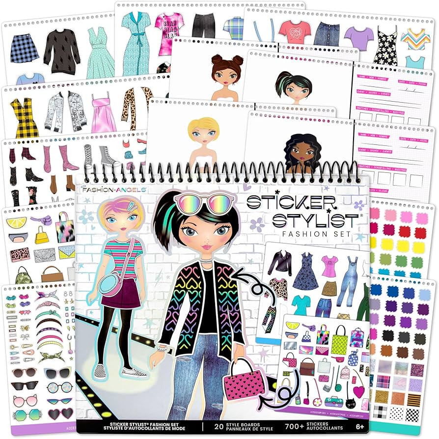 Fashion Angels Sticker Stylist Designer Kit for Girls - Kids Sticker By Number Book For Girls - 7... | Amazon (US)