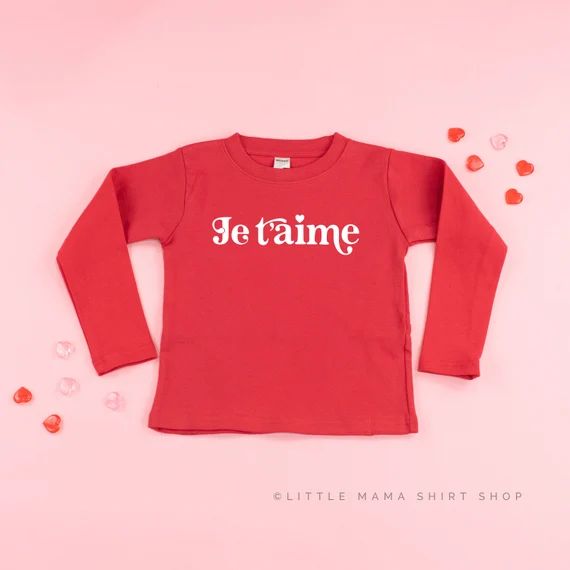 Je T'aime  LONG SLEEVE Kids Valentine Shirts  | Etsy | Etsy (US)