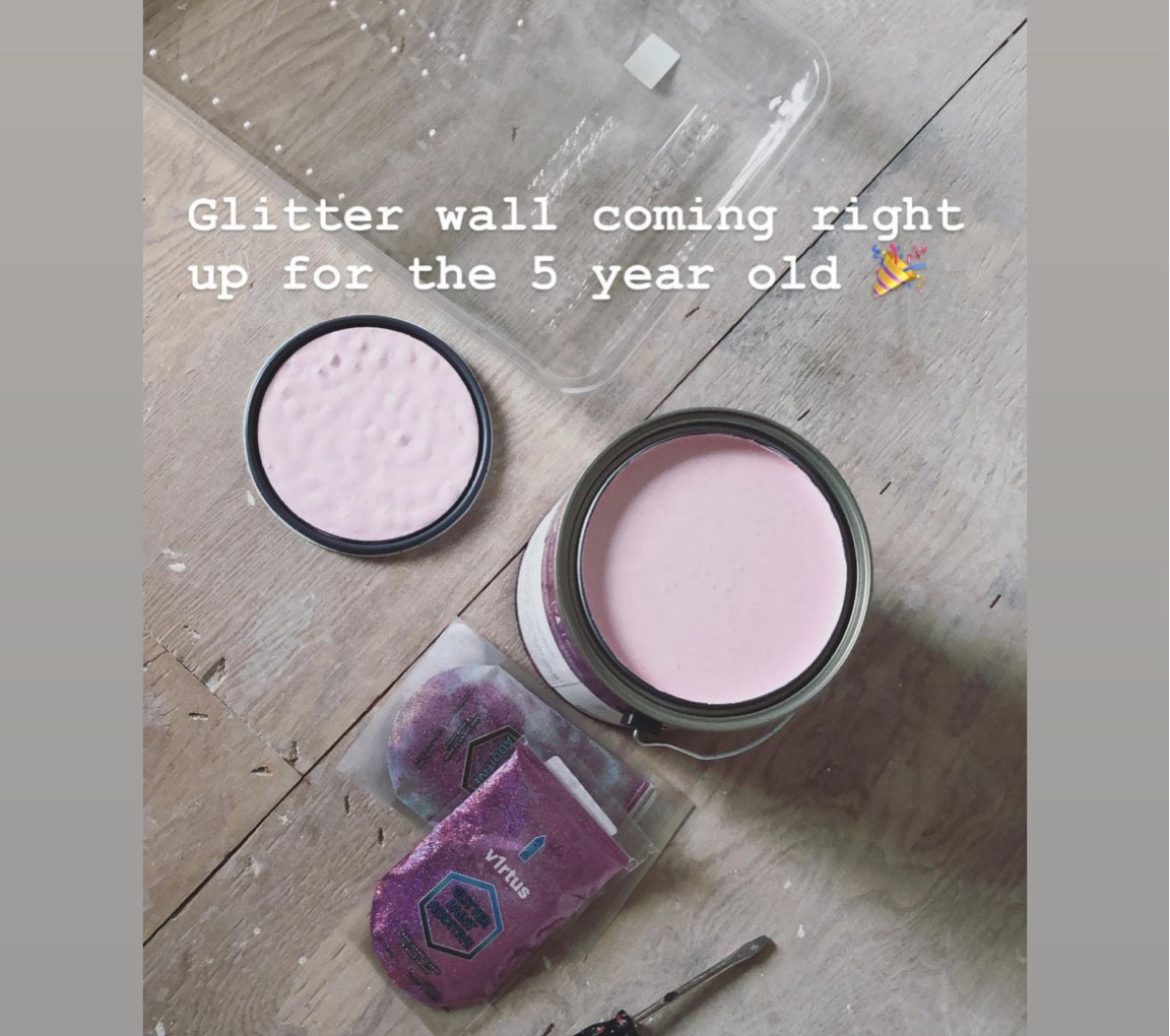 PINK GLITTER WALL! #pink #glitter #pinkglitter #painting #pinkpaint #glitterpaint 

#LTKfamily #LTKkids #LTKFind