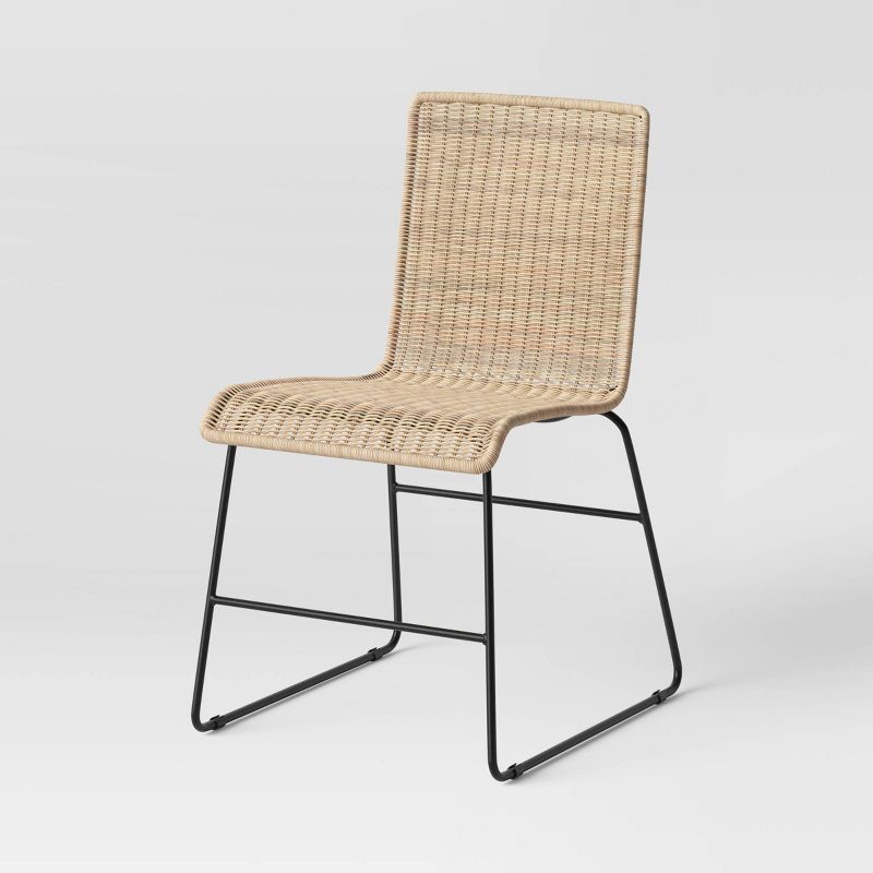 Chapin Modern Woven Dining Chair with Metal Legs Natural - Threshold™ | Target