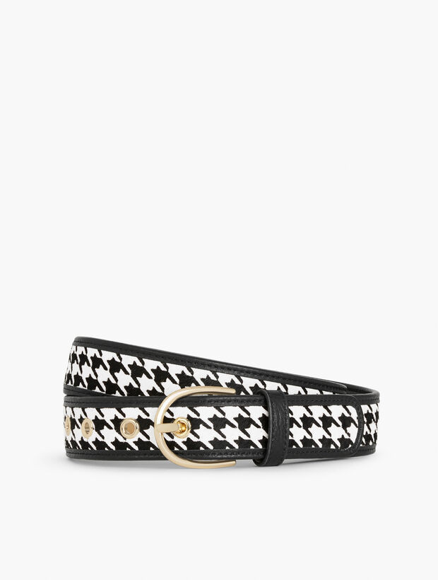 Calf Hair Belt - Houndstooth | Talbots
