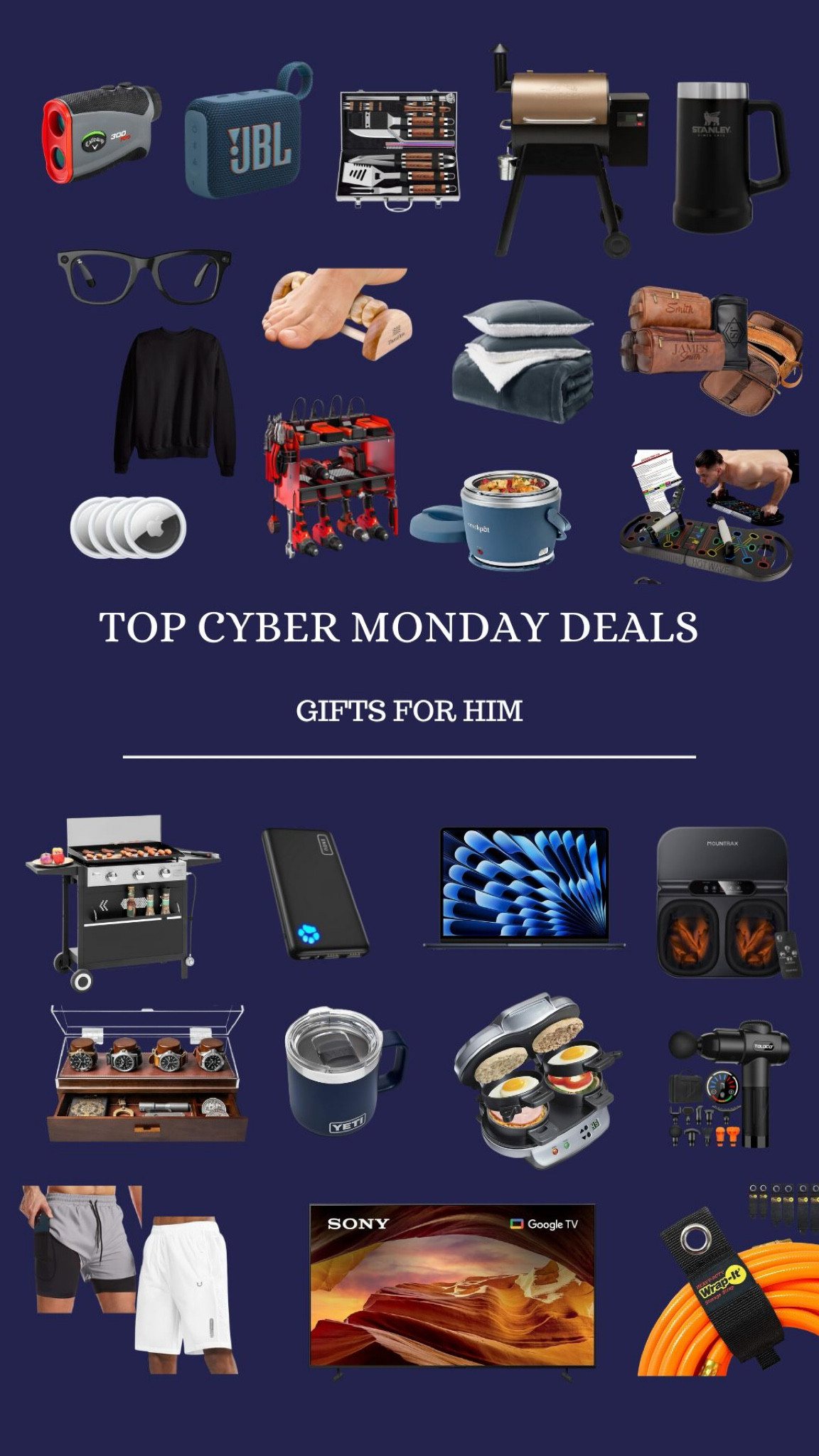 Cyber Monday Gift Ideas on SALE for him! 💙  A grill, massager, tools, workout machine, toiletry bag & a brand new tv are just some of the ideas linked! 👏🏼🎁

#LTKSaleAlert #LTKHoliday #LTKMens