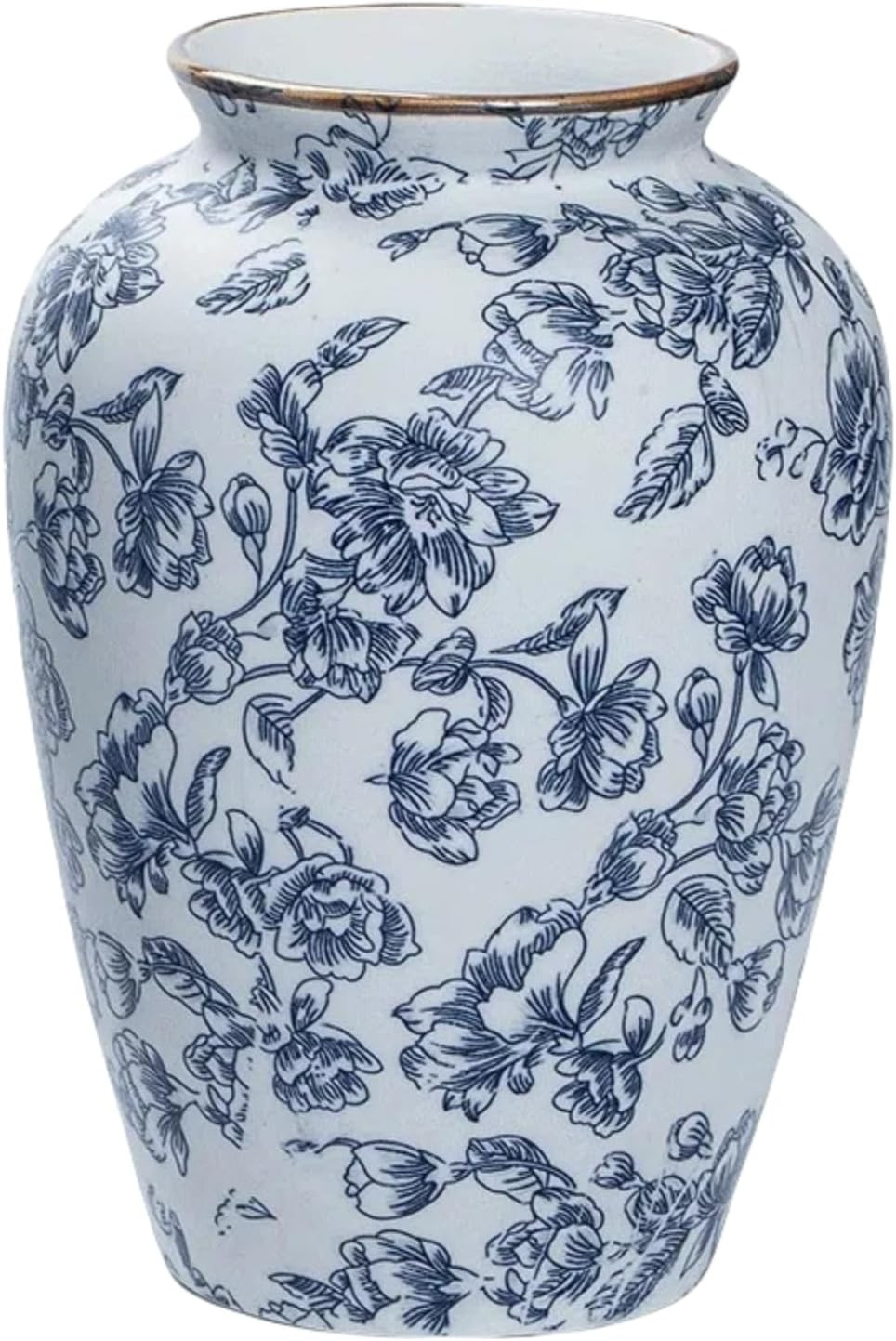 Blue and White Chinoiserie vase - Vintage Ceramic vase with Antique Design, Perfect for Chinoiserie Home Decor 9in Flower vase04 | Amazon (US)