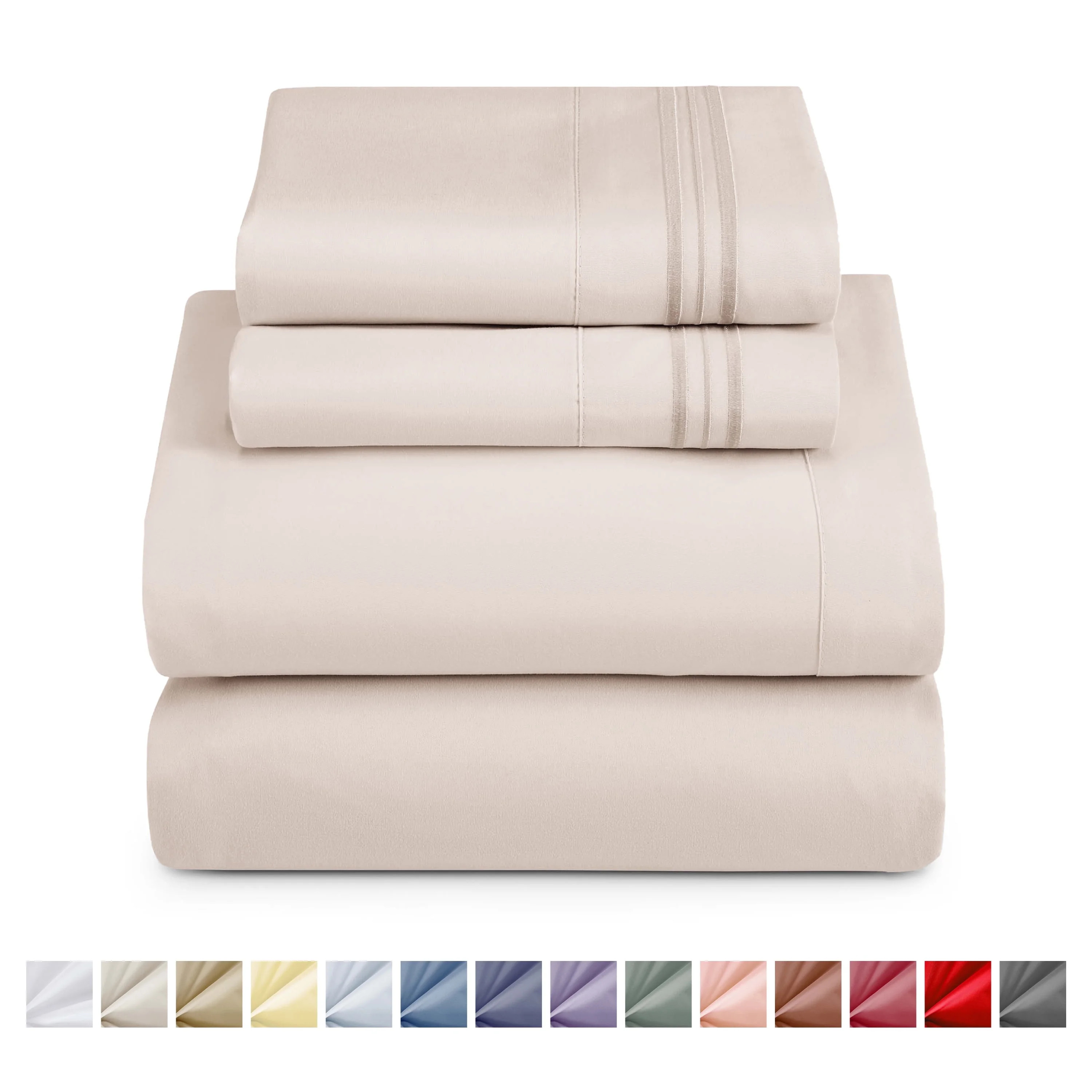 Nestl Full Size Sheet Sets, 1800 Series Deep Pocket 4 Piece, Luxury Soft Microfiber Bed Sheet Set... | Walmart (US)