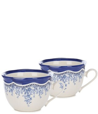 Southern Living Caroline Collection Blue & White Chinoiserie Tea Cups, Set of 2 | Dillard's | Dillard's