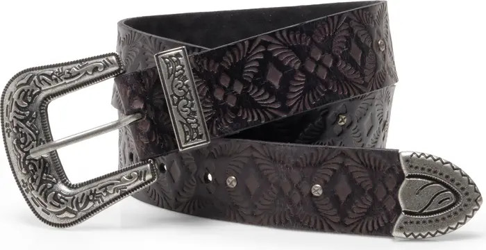 Free People Outlaw Debossed Leather Belt | Nordstrom | Nordstrom