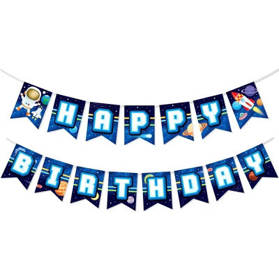 Treasures Gifted Outer Space Birthday Banner - Outer Space Party Supplies | Target