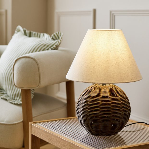 Buy Habitat Wicker Ball Table Lamp - Natural | Table lamps | Habitat | Habitat UK