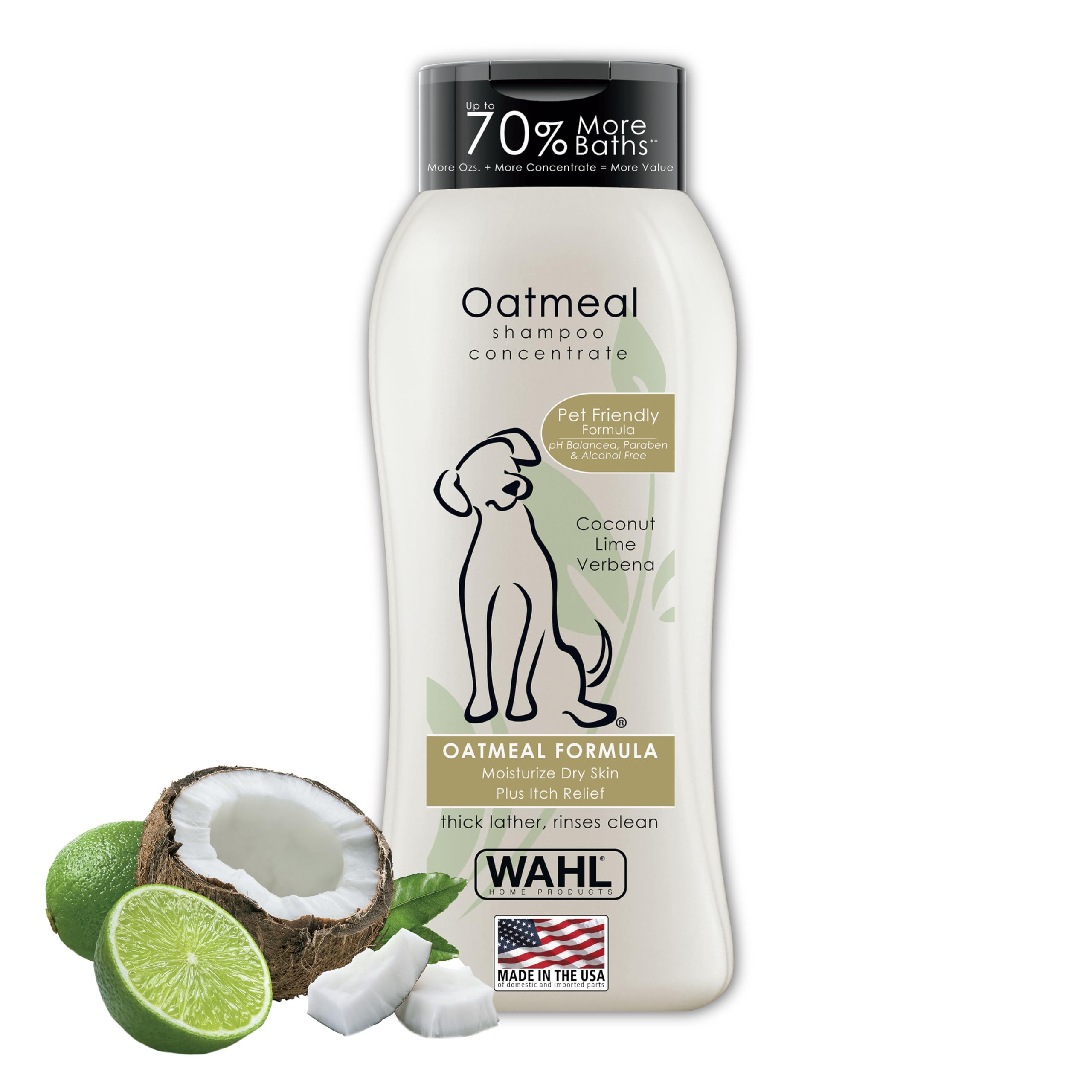 Wahl USA Dry Skin & Itch Relief Pet Shampoo for Dogs – Oatmeal Formula with Coconut Lime Verben... | Amazon (US)