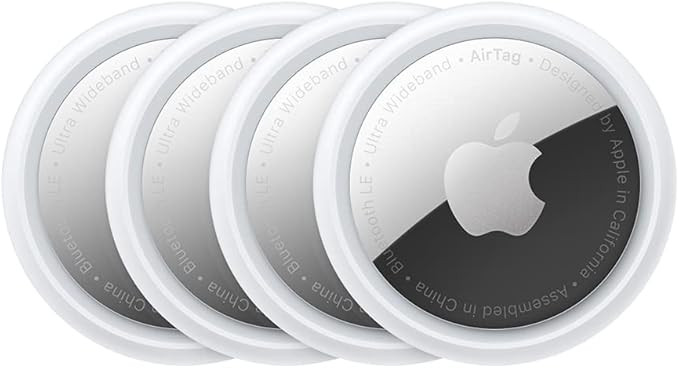 Apple AirTag (4 pack). Track and find your keys, wallet, luggage, backpack and more. Simple one-t... | Amazon (UK)