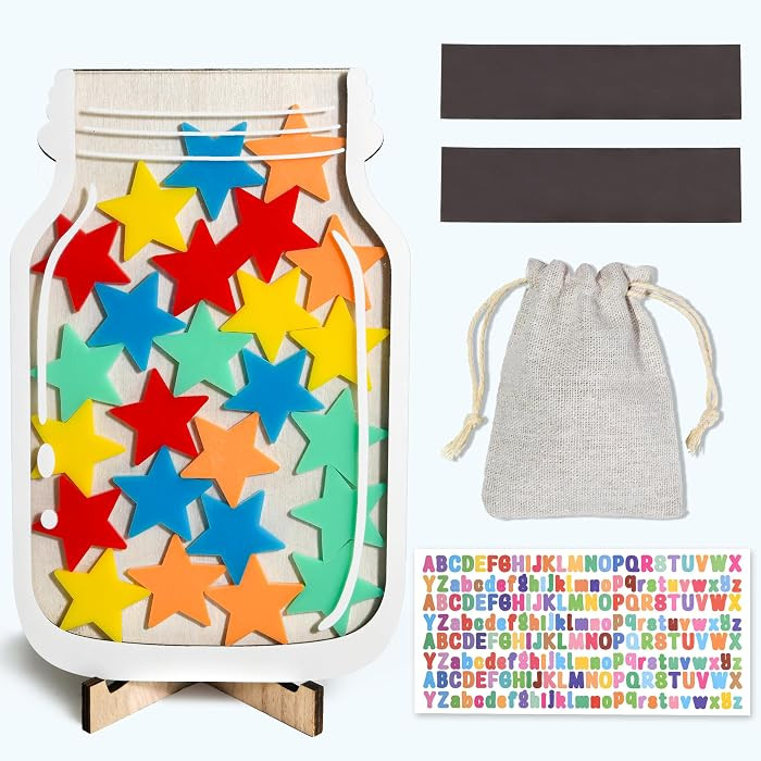 Magnetic Reward Jar for Classroom & Kids - Star Jar Incentive System, Potty Training Chart with T... | Amazon (US)