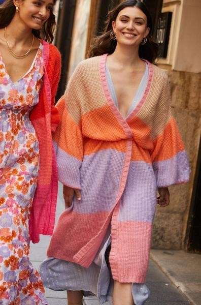 Longline Cardigan Giuliano in Pastel Knit | outdazl