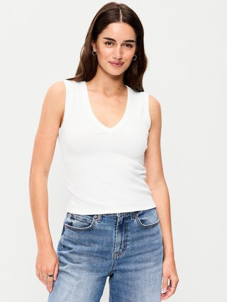 Snug Crop V-Neck Tank Top | Old Navy (US)