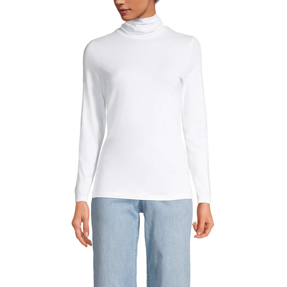 Women's Lightweight Fitted Long Sleeve Turtleneck | Lands' End (US)