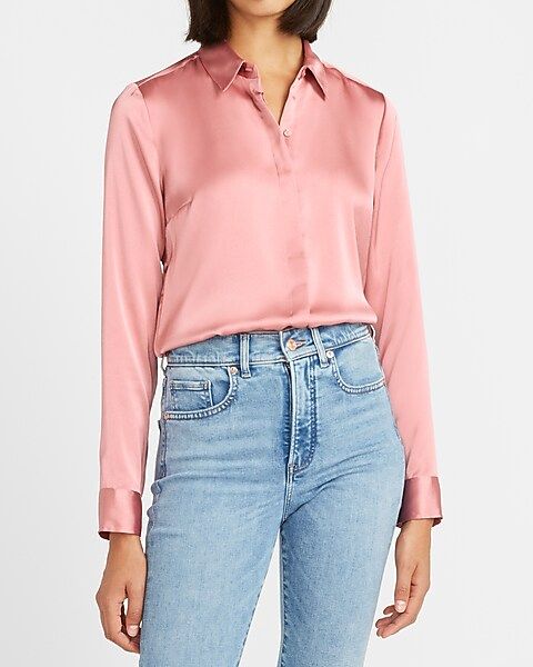 Satin Portofino Shirt | Express