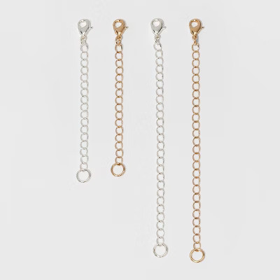 Chain Extenders For Necklace 4pc - A New Day™ Silver/Gold | Target