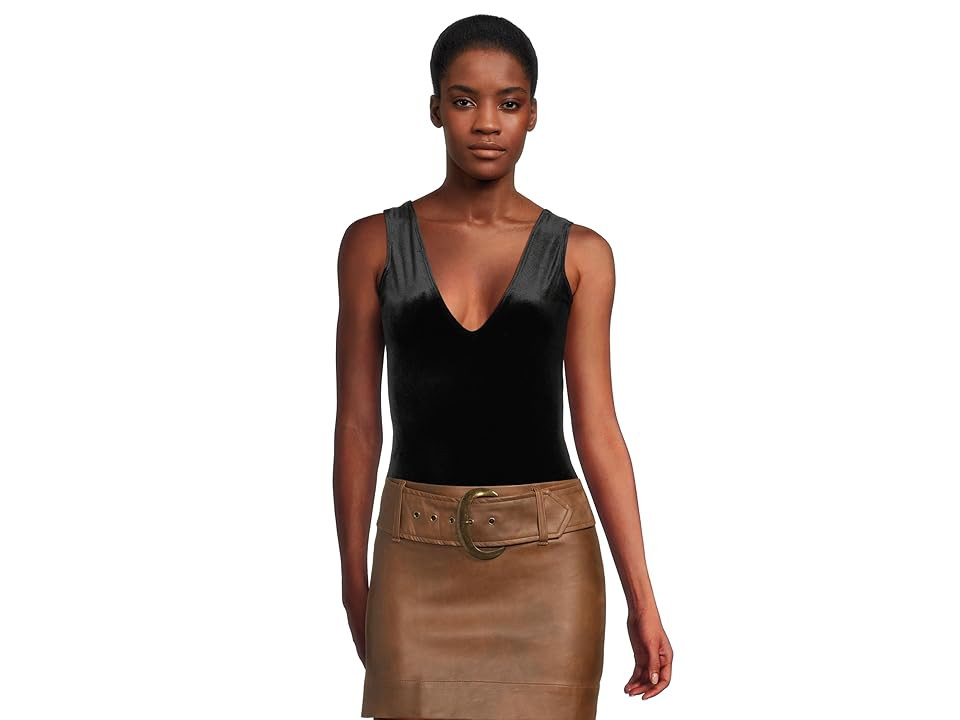 Commando Velvet Deep-V Bodysuit Women's Jumpsuit & Rompers One Piece Black : XL (14-16), Elastane/Polyester | Zappos