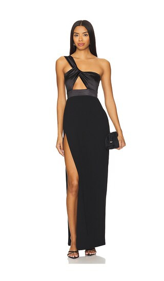 Renaissance One Shoulder Maxi Dress in Black | Revolve Clothing (Global)