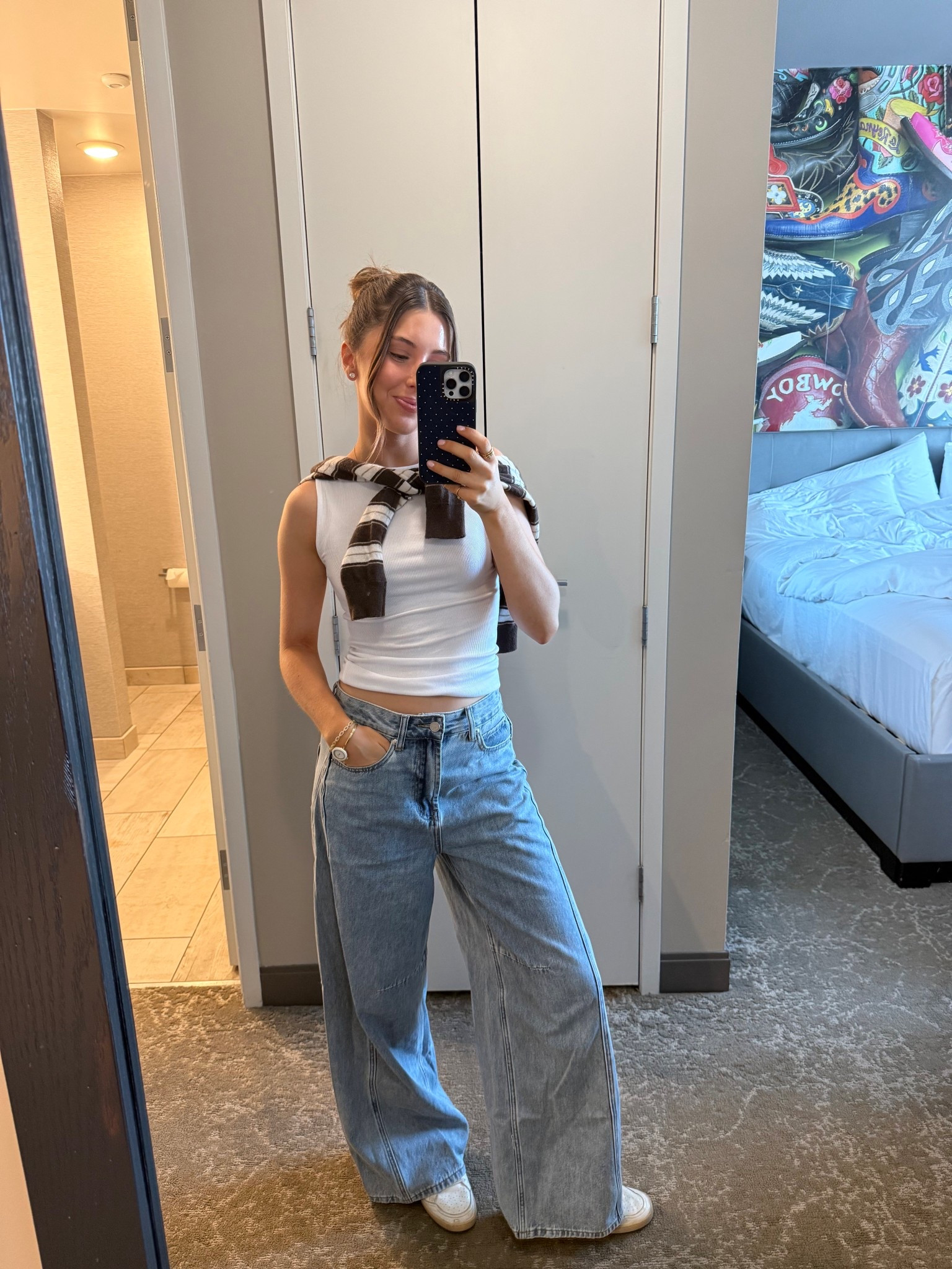 Spring ootd! Can throw sweater over for a chic look! Linking similar jeans, mine are from Lisa Says Gah! 

#LTKootd #LTKgrwm #LTKSeasonal